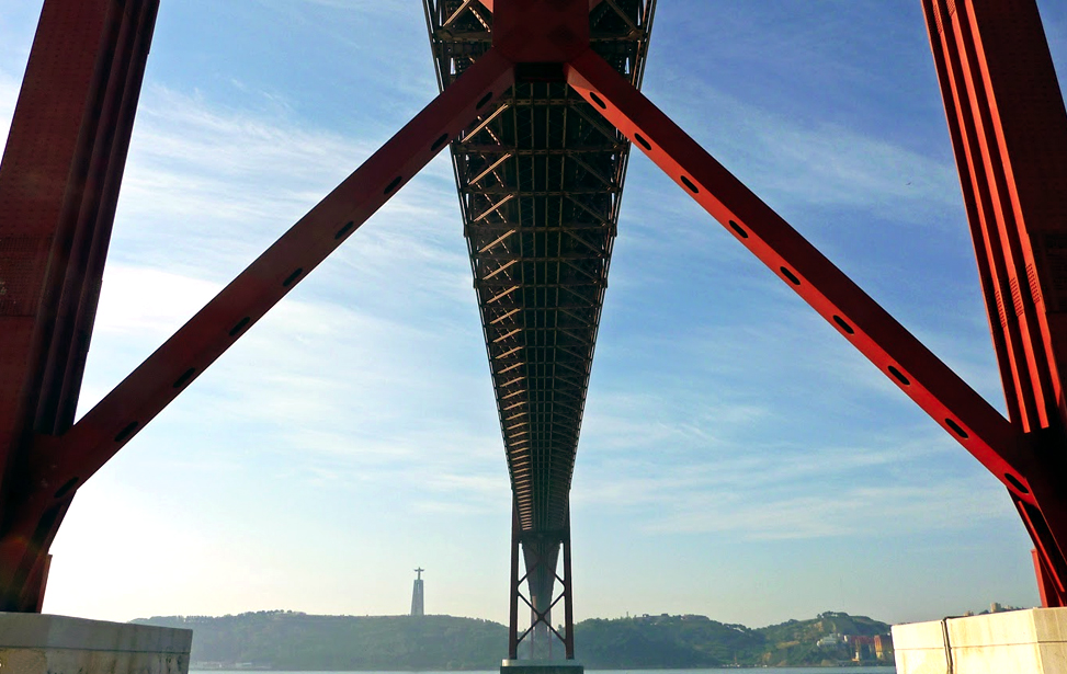 Crossing the 25th April Bridge (Ponte 25 de Abril)